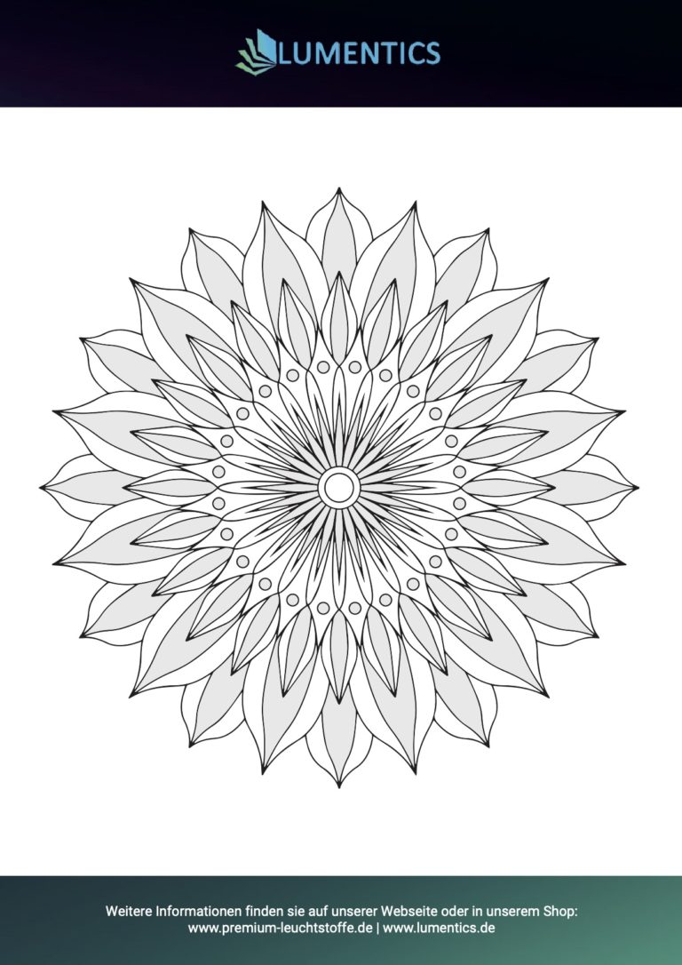 Mandala-Malvorlage für Erwachsene Nr. 4 zum Ausmalen mit Leuchtfarbe