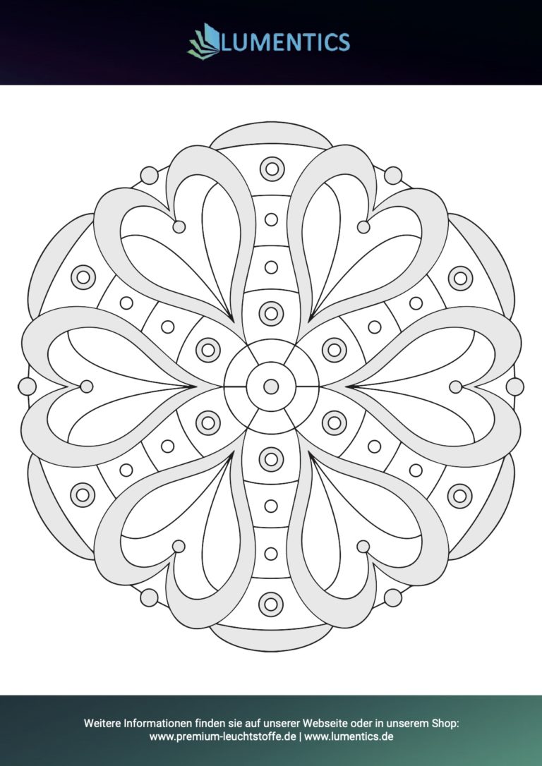 Mandala-Malvorlage für Erwachsene Nr. 8 zum Ausmalen mit Leuchtfarbe