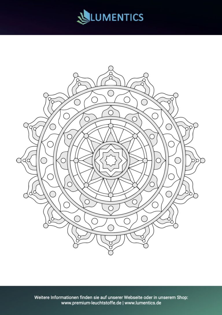 Mandala-Malvorlage für Erwachsene Nr. 10 zum Ausmalen mit Leuchtfarbe