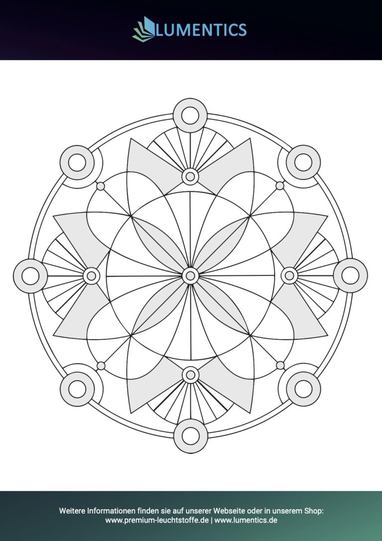 Mandala-Malvorlage für Erwachsene Nr. 12 zum Ausmalen mit Leuchtfarbe