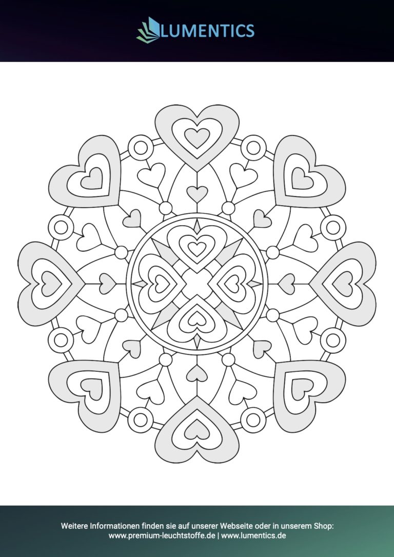 Mandala-Malvorlage für Erwachsene Nr. 14 zum Ausmalen mit Leuchtfarbe