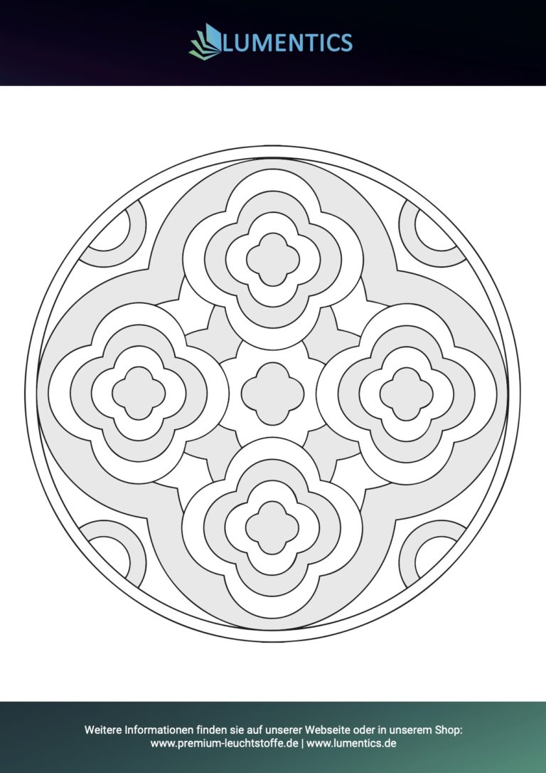 Mandala-Malvorlage für Erwachsene Nr. 18 zum Ausmalen mit Leuchtfarbe