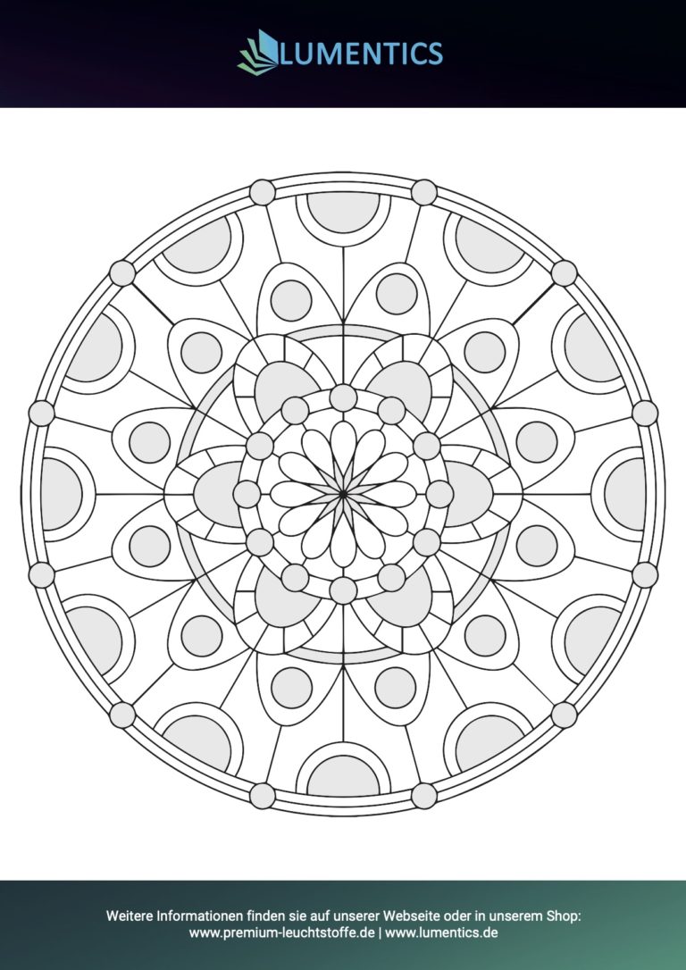 Mandala-Malvorlage für Erwachsene Nr. 19 zum Ausmalen mit Leuchtfarbe