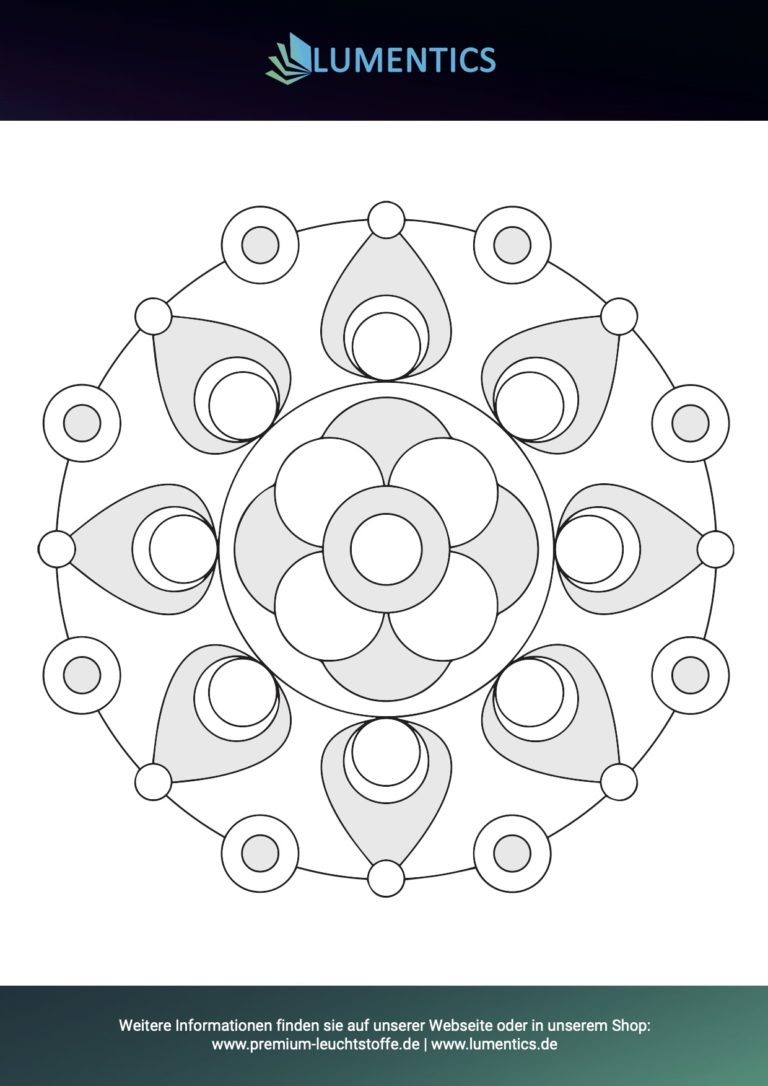 Einfache Mandala-Malvorlage für Senioren Nr. 1 zum Ausmalen mit Leuchtfarbe