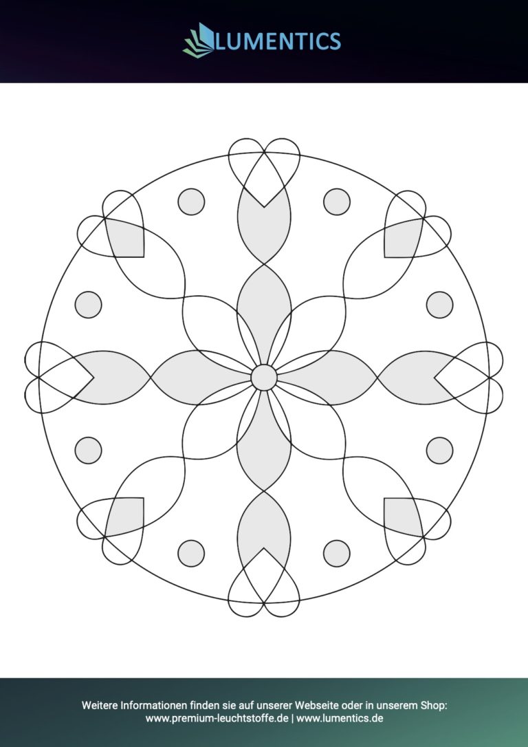 Einfache Mandala-Malvorlage für Senioren Nr. 2 zum Ausmalen mit Leuchtfarbe