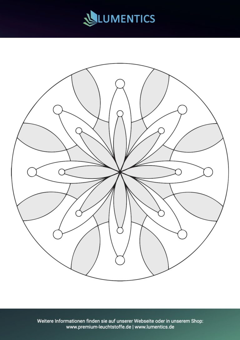 Einfache Mandala-Malvorlage für Senioren Nr. 3 zum Ausmalen mit Leuchtfarbe