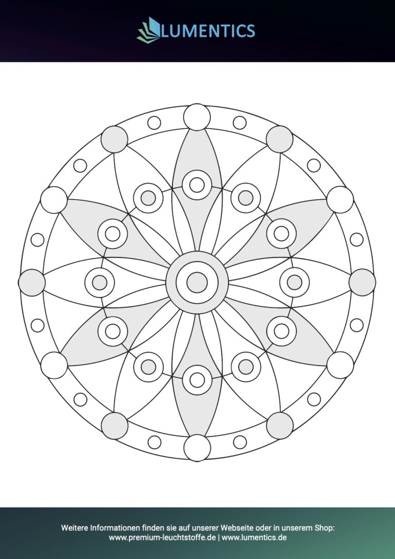 Einfache Mandala-Malvorlage für Senioren Nr. 4 zum Ausmalen mit Leuchtfarbe