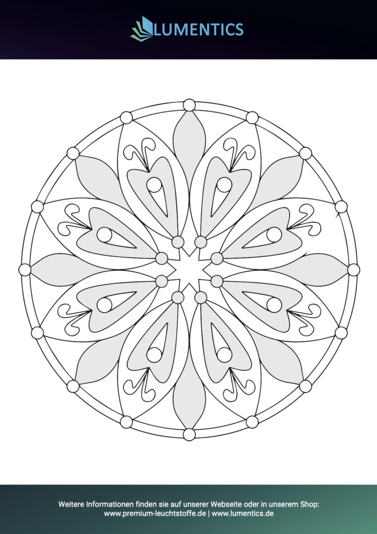 Einfache Mandala-Malvorlage für Senioren Nr. 5 zum Ausmalen mit Leuchtfarbe