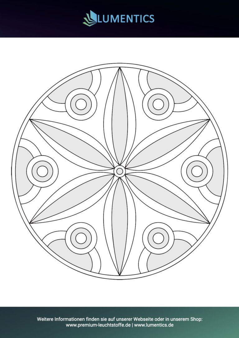Einfache Mandala-Malvorlage für Senioren Nr. 7 zum Ausmalen mit Leuchtfarbe