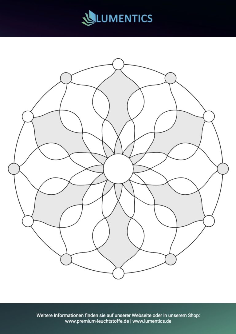 Einfache Mandala-Malvorlage für Senioren Nr. 8 zum Ausmalen mit Leuchtfarbe