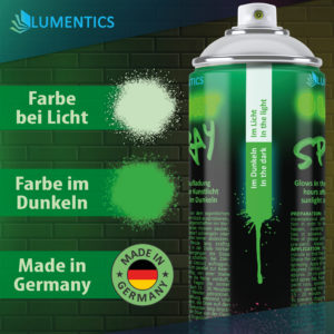 lumentics Leuchtspray Natur-Grün: Farbe bei Licht und im Dunkeln, Made in Germany