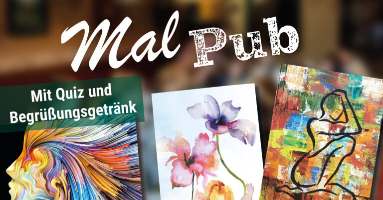 MalPub-Veranstaltung mit Quiz und Begrüßungsgetränk: Aquarell und abstrakte Malerei
