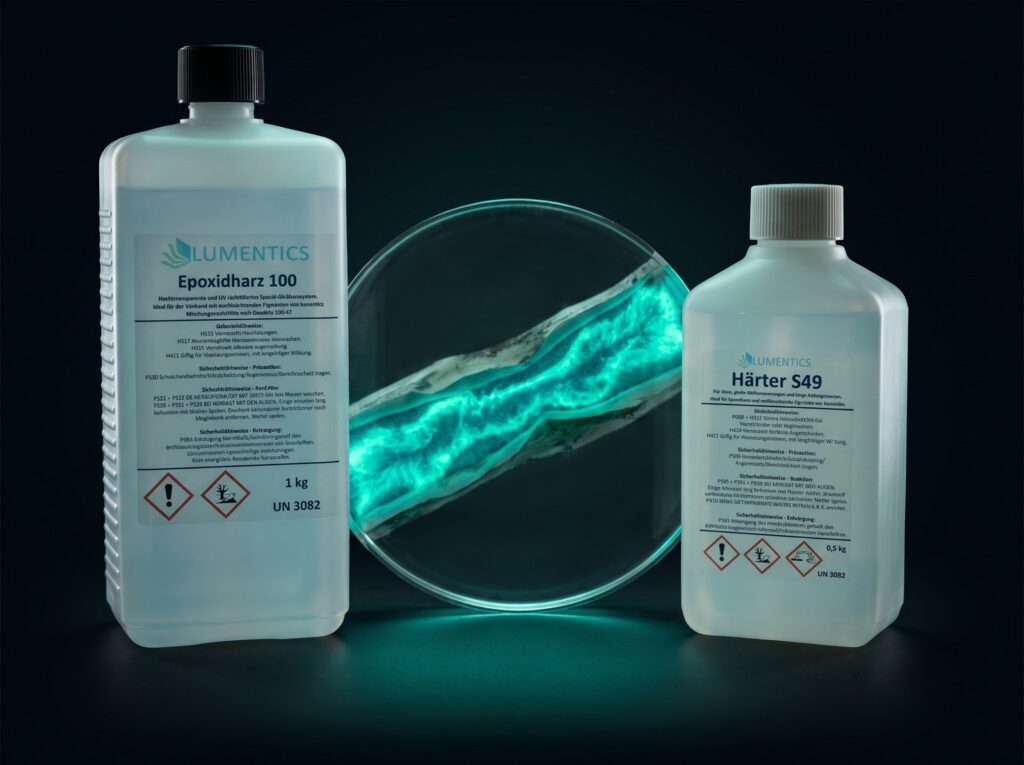 lumentics Epoxid-Gießharz-Set mit leuchtendem Harzguss
